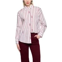 Marc Cain Hemdbluse Mon Cherry Premium Damenmode gestreift