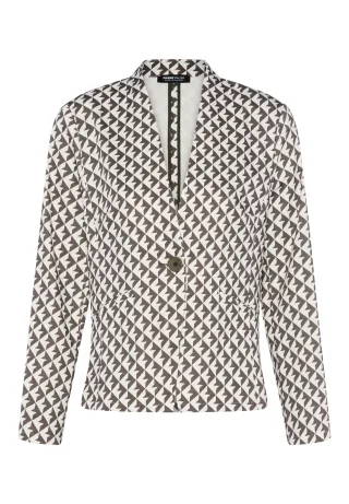 FRANK WALDER - Blazer NOS mit grafischem Print khaki/ecru - Gr. - 50
