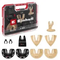 Einhell Bohrer- und Bit-Set Original Einhell XL-PLUS-CASE 10-tlg. Multitool-Set (HCS Halbrund-Säge, (2x HM Halbrund-Sägeblätter (87 mm), 2x HM Delta-Raspeln (80 mm), 1x HM Segmentsägeblatt (57 mm), 2x HCS Halbrund-Sägeblätter (87 mm), 1x Starrer Scha