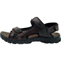 Nowaland Herren Trekkingsandalen aus Leder mit Klettverschluss Trekkingsandale Robuste Trekkingsandalen mit rutschfester Sohle und gepolsterter Sohle