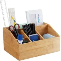 relaxdays Organizer Tischorganizer Bambus mit 6 Fächern (1 St)