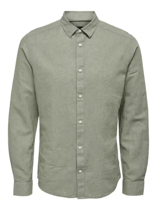 ONLY&SONS - ONSCAIDEN LIFE LS SOLID LINEN BLEND NOOS - Gr. - L