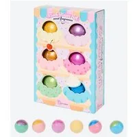 Spectrum Badekugel Sprudel Badekugeln 6 x 70 g Geschenkset Cupcake, 6-tlg.