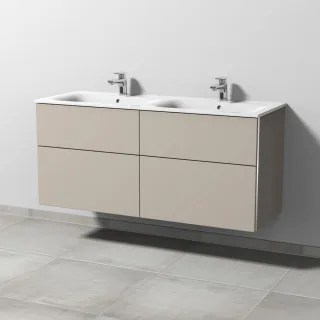 Sanipa 3way Waschtischunterbau zu Geberit Renova Plan Slim Waschtisch mit 4 Auszügen, Kaschmir-Matt BP6891U