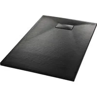vidaXL Duschwanne Duschwanne SMC Schwarz 100×80 cm
