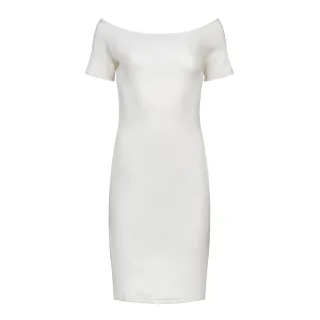 Klassisches weißes, schulterfreies, eng anliegendes Kleid