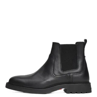 Tommy Hilfiger - Leichtgewichtiger Chelsea-Boot aus Leder schwarz - Gr. - 44