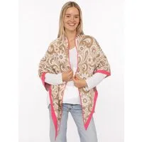 Zwillingsherz Dreieckstuch "Blumige Aussichten", Florales Muster, Kante Uni, Strick