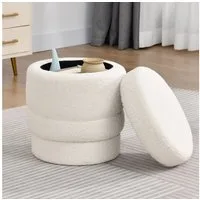 Duhome Hocker (9268B1), Runder Polsterhocker mit Stauraum, drehbar