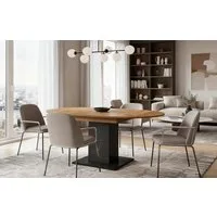 B&D home Säulen-Esstisch WIM, Holztisch, rund, ausziehbar 100-140cm, 4-6 Personen, versch. Farben