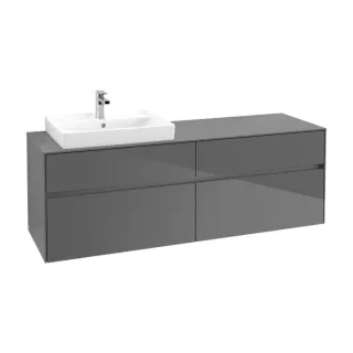 Villeroy & Boch Collaro Waschtischunterschrank C02200FP 160x54,8x50cm, Waschtisch links, Glossy Grey