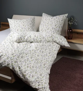 Janine Bettwäsche "Noru" 2 Stk. in Gr. 135x200, 100% Baumwolle, Blumen-Design, tolle Qualität