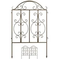 relaxdays Gartenzaun Bronze 3er Set