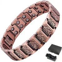 MOPUEA Armband Kupferarmband Herren Verstellbares Armband Mit Längenwerkzeug (Set, 1-tlg., 1 × Herrenarmband 1 × Längenwerkzeug), Verstellbare Und Bequeme Passform
