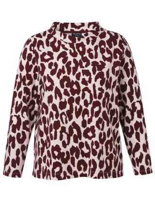 VIA APPIA DUE - Sweatshirt Kragen 1/1 Arm Druck bordeaux multicolor - Gr. - 44