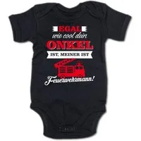 G-graphics Kurzarmbody Egal wie cool dein Onkel ist, meiner ist Feuerwehrmann! Baby Body mit Spruch / Motiv / Aufdruck • für/von Tante & Onkel