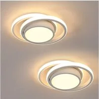 Riserva LED Deckenleuchte 2er Set LED Deckenleuchte Weiß 32W 4000K Doppelring Modern