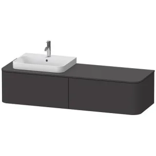 Duravit Happy D.2 Plus Konsolenwaschtischunterbau wandhängend Graphit Supermatt 1600x550x354 mm - HP HP4944L80800010