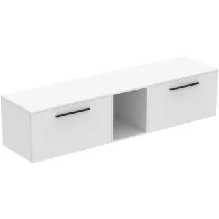 Ideal Standard Möbel-Set 200cm i.life B 2 Auszüge 1 mi.off.Fach Gr.Schwarz Weiß matt, T5849DU T5849DU