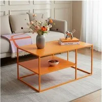 en.casa Couchtisch, »Solund« Beistelltisch Stahl 45x90x60 cm Orange