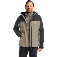Jack Wolfskin 3-in-1-Funktionsjacke mit Kapuze mit regulierbarem Elastikband, wasserdicht, winddicht
