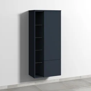 Sanipa 3way Stauraumschrank mit 1 Tür, 1 Auszug und offenen Fächern, Marine-Matt SP1831R