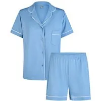 By Louise Shorty Sleep Chic (Set, 2 tlg., 2-teilig) Damen Pyjama Button Down Kurzarm geknöpft
