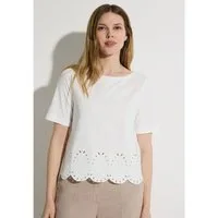 MORE&MORE Kurzarmshirt kurzes 1/2 Arm Shirt, Spitzenbesatz