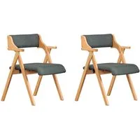 SoBuy Klappstuhl FST98, Holzstuhl Küchenstuhl Esszimmerstuhl klappbar, 4-Fuß-Stühle (2 St), Polsterstuhl mit Rücken- & Armlehne, Bürostuhl, Ergonomisches Design