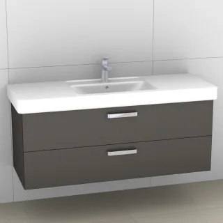 Artiqua 414 Waschtischunterschrank für Subway/Omnia Architectura 611813 Stahlgrau Metallic, 414-WU2L 414-WU2L-V51-7141-88