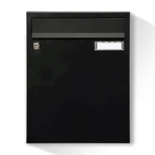Briefkasten, MEFA Sonate, Tiefschwarz, 260 x 330 x 107 mm, Wandmontage, verzinkter Stahl