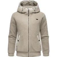 Ragwear Outdoorjacke Cousy Short flauschige Übergangsjacke mit Teddyfell und Kapuze