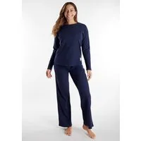 TOM TAILOR Loungeanzug Sitia basic, bequem, unifarben, Langarm, Rundhalsausschnitt, Baumwollmix