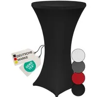 NYVI Stehtischhusse Stehtischhusse NYVIGala 80cm Schwarz Elastische Stretchhusse, Elegante Premium Husse für Stehtisch & Bistrotisch mit 110-120cm Höhe