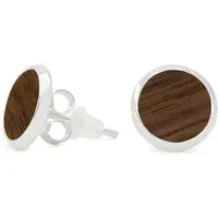 NaturSchatulle Paar Ohrstecker Circle Light (Ohrringe Holz, Ohrschmuck), 8-14mm Made in Germany Nachhaltig Nussbaum Holz