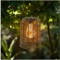 Spetebo LED Gartenleuchte Solarlampe mit Glühbirne, warm weiß, LED fest integriert, warm weiß, mit IP44 Spritzwasserschutz