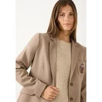 MORE&MORE Jackenblazer stilvoller, classy Blazer, Wappen-Emblem
