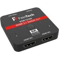 FeinTech Audio / Video Matrix-Switch VSW12100 HDMI 2.1 Switch 2 In 1 Out, 4k 120Hz. 8K 60Hz, VRR, Automatische Umschaltung, HDMI-CEC
