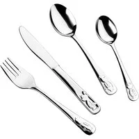 Michelangelo Kinderbesteck KIDS 4-teiliges, Edelstahl rostfrei 18/10 (4-tlg), 1 Personen, Edelstahl 18/10, Praktisches Komplett-Set für den täglichen Gebrauch