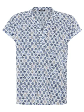 Olsen - Blouse Woven Short Sleeves indigo denim - Gr. - 38