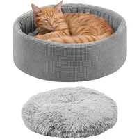 Navaris Tierbett Navaris Katzenbett mit Kissen, waschbar, für Katzen & kleine Hunde