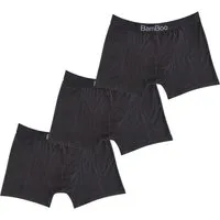 TippTexx 24 Boxershorts 3 Bambus Viskose Boxershorts Unterwäsche Stretch Schwarz (3er-Pack)