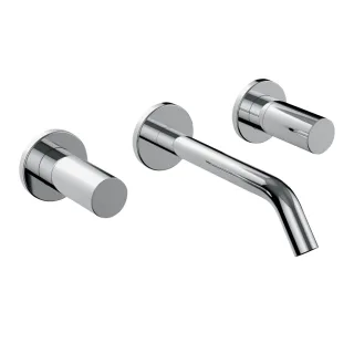 LAUFEN 3-Loch Waschtischmischer Unterputz Kartell LAUFEN Festauslauf Ausladung 175 mm chrom H3123360041201