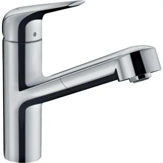 hansgrohe Focus M42 Spültisch-Einhebelmischer 150 71865000 mit Ausziehauslauf, 1jet, chrom