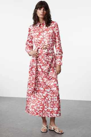 Ecrufarbenes, geblümtes Maxikleid für Damen, lang, lässig/alltagstauglich, mit Hijab-Absatz