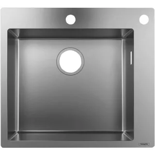 Hansgrohe S712-F450 Einbauspüle 43305800 edelstahl, 1 Hauptbecken, Hahnloch/Loch vorgebohrt