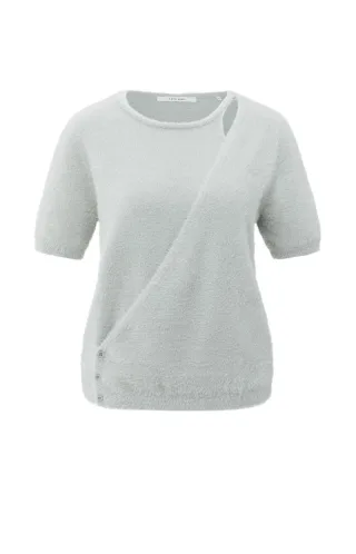 Yaya - Pullover mit kurzen Ärmeln grau - Gr. - S