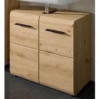 Inn.Furn Waschbeckenunterschrank Cover (Waschtisch Unterschrank in Eiche Artisan, 2-türig, 60 x 54 cm) mit viel Stauraum