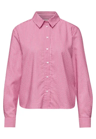 Street One - Langarm Bluse aus Seersuckerqualität pink - Gr. - 36