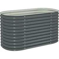 vidaXL Hochbeet Garten-Hochbeet 160x80x81 cm Verzinkter Stahl Grau (1 St)